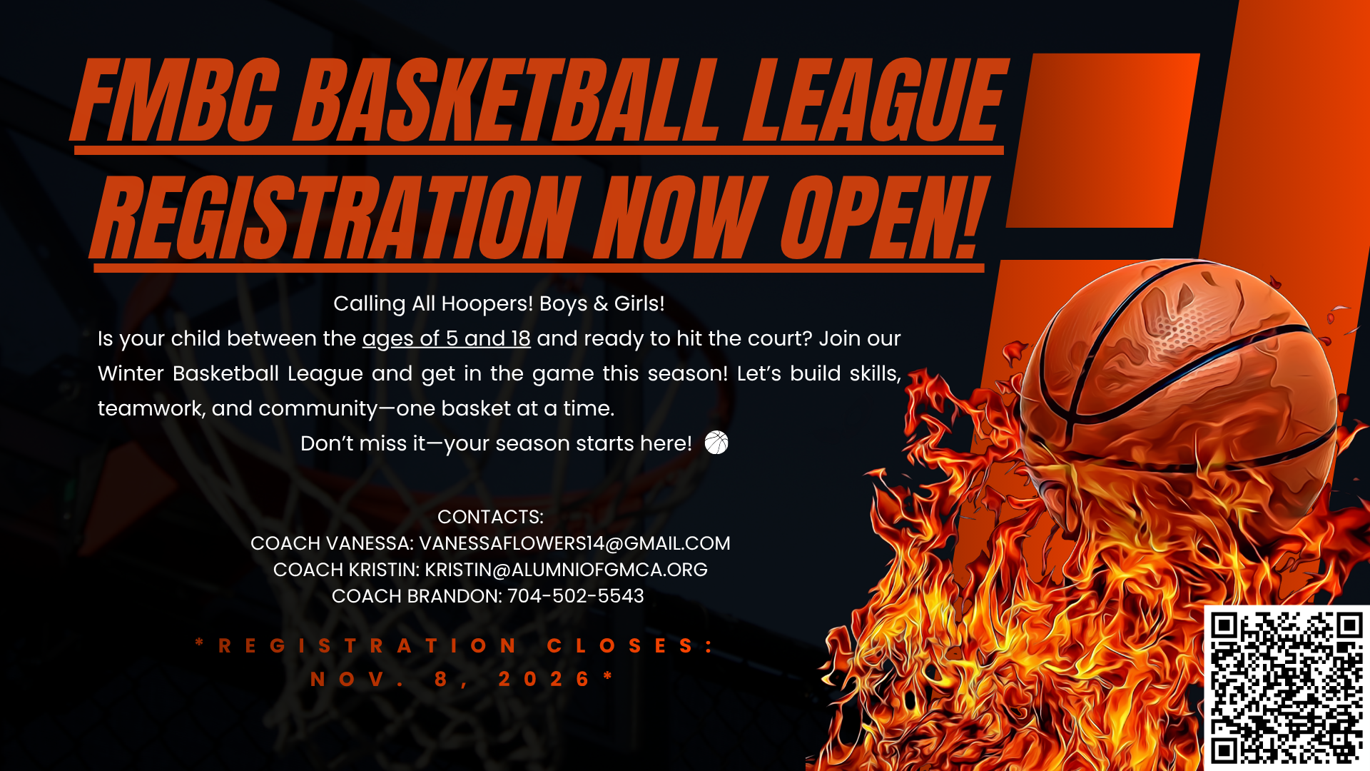 2026-2027 Winter League Basketball Registration